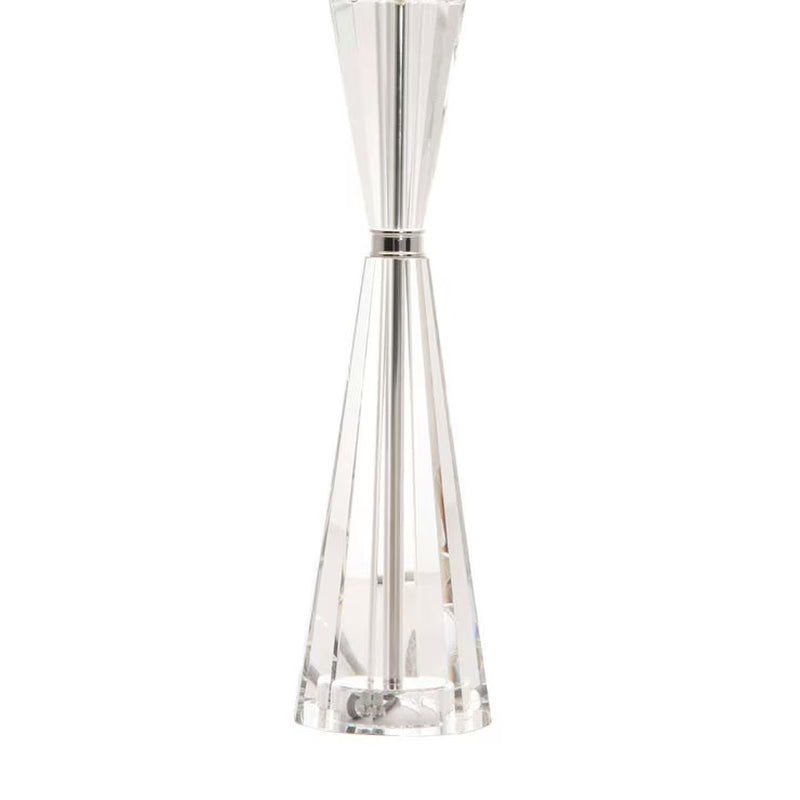 Risha Crystal Table Lamp with Ivory Faux Silk Shade