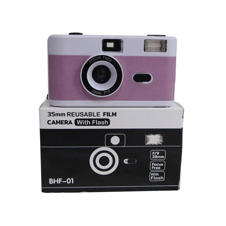 35mm Film Camera Reusable, Compatible with 35mm Color Negative or B/W Film, Non-Disposable Camera with Flash